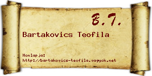 Bartakovics Teofila névjegykártya